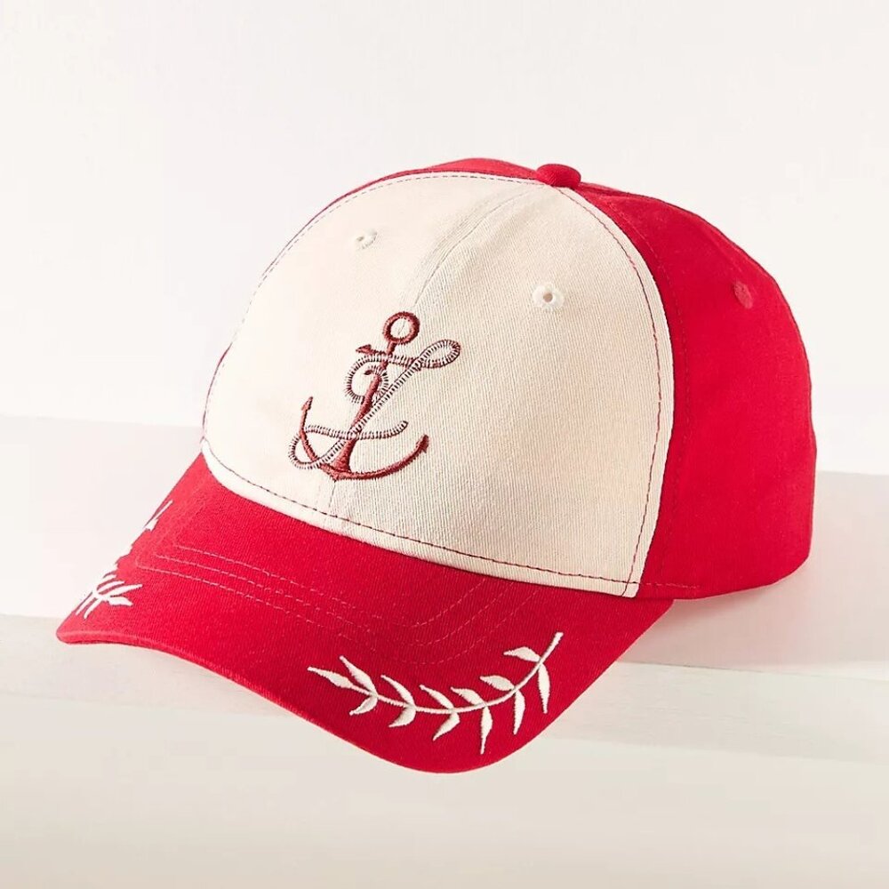 Anthropologie Coney Island Picnic Nautical Monogram Cap